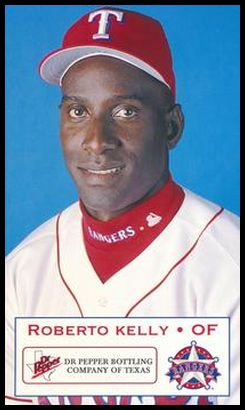1998 Dr. Pepper Texas Rangers Photocards Roberto Kelly
